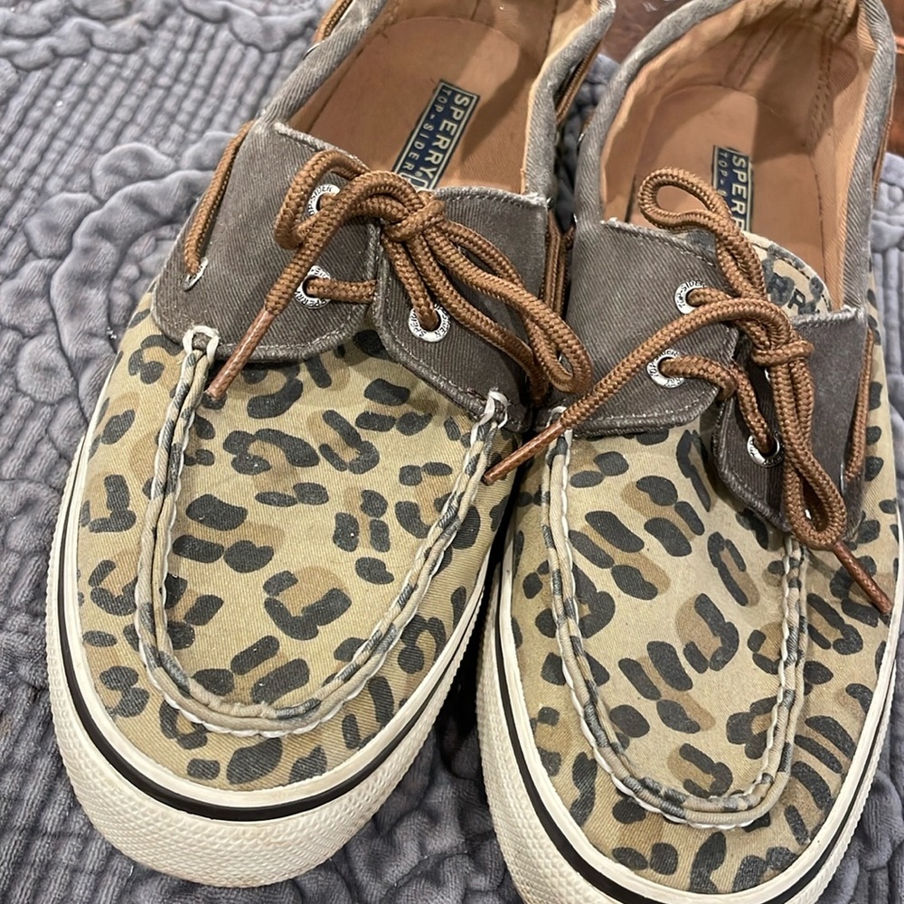 Leopard Sperry Top-Siders -Sz 8